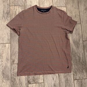 Nautica Men's Navy & Pink Striped Tee